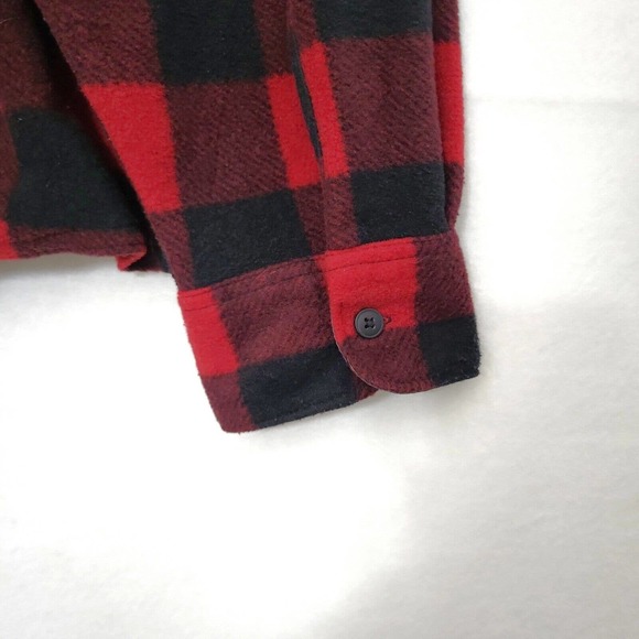 Wrangler Premium Quality Men’s Red Black Buffalo Plaid Flannel Shacket Shirt 3XL - Picture 6 of 7